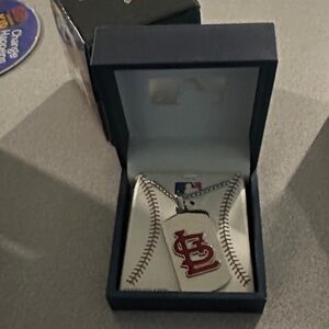St. Louis Cardinals Baseball Pendant Necklace stainless steel